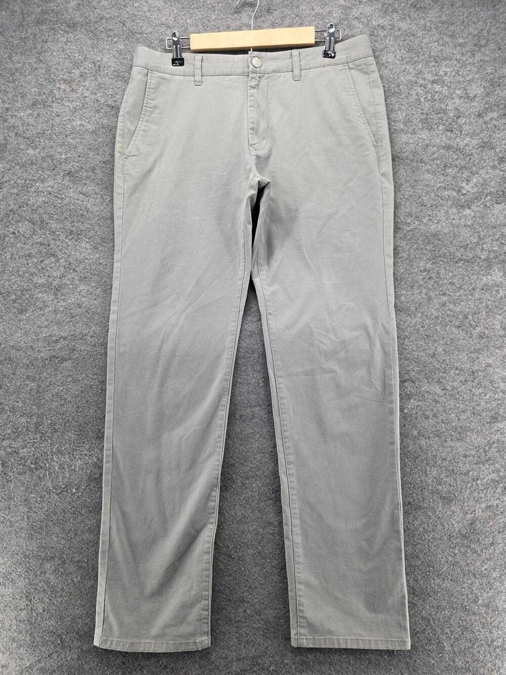 Bonobos Pants Mens 33x32 Gray Chino Slim Canvas Cotton Spandex Flat Front